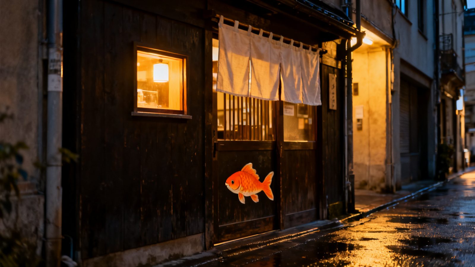 El local de KOI: barra de madera clara, ocho taburetes y luz de tarde